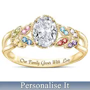 Birthstone Our Family Grows With Love Personalised Ring