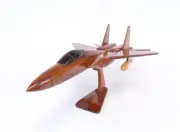 F-15 Eagle Fighter Aircraft Handcrafted Solid Natural Mahogany Model