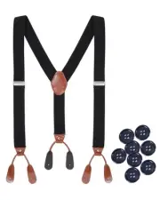 Suspenders Button for Men, Suspenders Men Y-Back Adjustable Elastic Heavy Dut...
