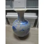 二手 金門 宏玻 陶瓷 花瓶 早期手工精瓷 結晶釉大天球瓶 (金門宏玻陶瓷廠制)