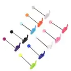 10Pcs Middle Finger Lip Ring Labret Ear Tongue Studs Nose Piercing Jewelry