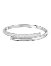 [Swarovski] Dextera Magnetic Closure Rhodium Plated Bangle in White