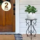 2 Pack Plant Stand Metal Flower Pots Holder Display Rack Corner Planter Shelf