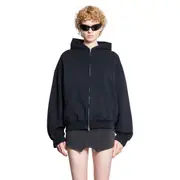 [BALENCIAGA] Flipped Uni Zip-Up Hoodie Regular Fit Black