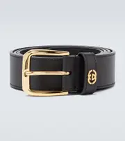 [Gucci] Gucci Interlocking G leather belt Inch 36 black