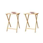 2pc Bamboo Folding Laptop Tray & Snack Table