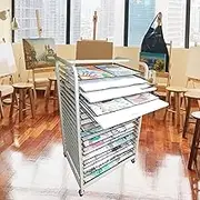 Mobile Paint Drying Rack - Steel Drying Painting Racks, Classrooms Foldable Oil Painting Air Drying Rack, Sturdy Metal Art Rack, with 360-degree Universal Wheels Art Drying Rack