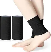 JZCD 2 Pcs Ankle Brace Ankle Gel Sleeves Skate Socks Protection for Figure Skating, Hockey, Roller, Inline, Riding Ankle Compression Sleeve (Black)