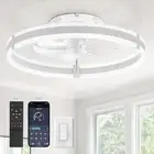 Ceiling Fans with Lights and Remote, 19.7'' Low Profile Ceiling Fan, 3000-6000K