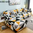Elastic Printing Corner Sofa Cover Longue 1-4 Seater Couch Cover With Rest Arm