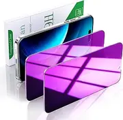Pokolan 2 Pack Privacy Screen Protector for iPhone 16 Pro Max, Purple Anti Spy Tempered Glass, 9H Hardness, Case Friendly, Anti Scratch, No Bubbles