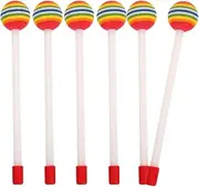 SWOOMEY 6Pcs Lollipop Shape Drumsticks Portable Percussion Mallets Durable Plastic Music for Preschool Boys Smooth Grip Drum Accessory