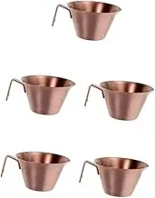 MUCKLILY 5pcs Double Shot Espresso Measuring Cup Long Handle Stainless Steel Accurate Ounce Markings Milk Frother Steamer Accessories Included