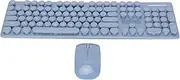 Wireless Keyboard and Mouse Combo, 2.4G Full-Sized Ergonomic 3 DPI Adjustable Computer Keyboard and Mouse for PC Laptop Tablet (Blue)