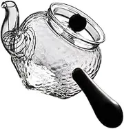 TIDTALEO 1Pc Heat Resistant Glass Teapot with Handle Transparent Tea Pot for Infusing Herbal and Flower Teas Practical Glass Kettle for Everyday Use