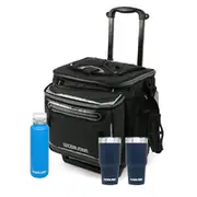 myCOOLMAN 60 (50+10) Can Rolling Cooler with Wheels with Stainless Steel 591ml Bottle &