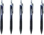 Uni-ball New Jetstream Extra Fine & ultra micro Point Retractable Roller Ball Pens-rubber Grip Type -0.38mm-blue Ink-value Set of 5