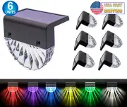 Solar Pool Deck Railing Lights Waterproof Color Changing RGB LED Lights Fence