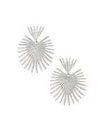Kenneth Jay Lane Silver Fan Large Earrings