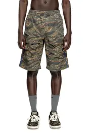 [Diesel] Diesel - Cargo shorts with mixed camo prints - Shorts - Man - Green M Green