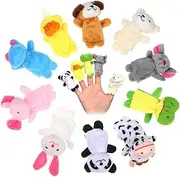 Vaguelly Hand Finger Puppets Set 10pcs Animal Finger Dolls Toys Soft Plush Boys and Girls