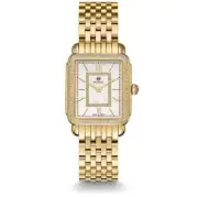 Michele Deco II Mid Size 26 mm Gold Tone Diamond Bezel Diamond Dial Ladies Watch