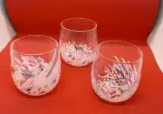 Italian Murano Confetti Glass Tumbler Stemless Wine - Set Of Three