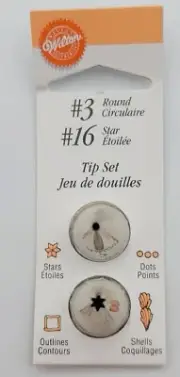 Wilton Round Piping Tip #3 Open Star Piping Tip #16 Set