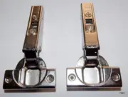 2 QTY Blum Satin Nickel Cliptop Cabinet Hinges 1-3/4" Center to Center 70T355