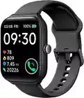 Smart Watch Alexa Built-in Make/Answer Calls Waterproof HR Tracker iPhones Black