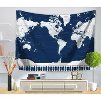 在飛比找樂天市場購物網優惠-床頭掛毯 世界地圖標示掛布 蓋巾、掛毯 牆壁裝飾 毯壁掛 桌