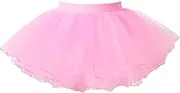 [iEFiEL] Kids Girls Ballet Dance Mesh Dress Ballerina High Waist Tutu Skirt Stage Performance Professional Dancewear