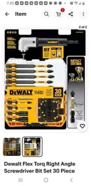 Dewalt Flex Torq Right Angle Screwdriver Bit Set 30 Piece DWAFT30RASET