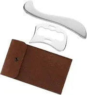 Healeved 1 set Versatile Massage Tool Set Stainless Steel Scraping Massage Tools for Treatment Fascia Scraping Includes Convenient Felt Bag for Travel