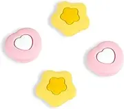 GeekShare Cute Thumb Grip Caps for PS5 Controller, Thumbsticks Cover Set Compatible with Switch Pro Controller and PS4 PS5 Controller, 4Pcs - Cream Heart (Pink)