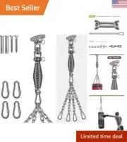 Boxing Bag Hanger with Chains and Spring - 360° Rotation Swing Hook - Stainle...