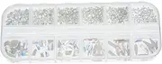 Vaguelly DIY Nail Art Decor Compartment Nail Gems for Manicure Sparkling Rhinestone for Women Lightweight Portable