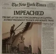 THE NEW YORK TIMES NEWSPAPER JANUARY 14, 2021 TRUMP Face 2nd Senate Trial
