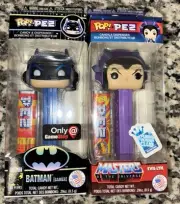 Funko Pop Pez Batman Gamer (Blue Stem) Gamestop Exclusive & Evil Lyn MOTU