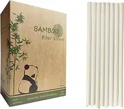 Wide Bamboo Bubble Tea Straws (9 in x 0.4 in, Pack of 180), 100% Biodegradable Plant Based Disposable Bamboo Fiber Straw Large Jumbo Boba Straws for Drinking Smoothie