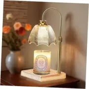 Adjustable Candle Warmer Lamp with Timer & Dimmer,Vintage Glass Wax Melt