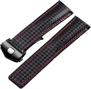 [SKXMOD] Carbon fiber pattern Genuine Leather Strap 20mm 22m For TAG HEUER MONACO Series watchband wristwatches band leather watch bracelet