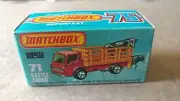 MATCHBOX Superfast 71 Cattle Truck Red / Orange Stakes / Purple Windows 1976