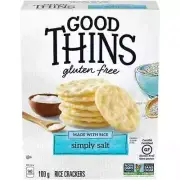 4 x Good Thins Rice Simply Salt Gluten Free Snacking Crackers 100 g (3.5oz) each