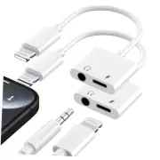 [Apple MFi Certified] iPhone 14 13 Headphone Adapter, 2 Pack 2 in 1 Lightning