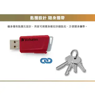 【Verbatim 威寶】64GB USB3.0 Gen1 高速滑蓋隨身碟-橘色 2入組