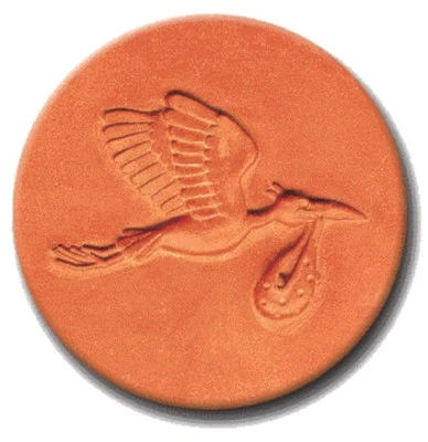 RYCRAFT 2" Round Cookie Stamp with Handle & Recipe Booklet--MR. STORK