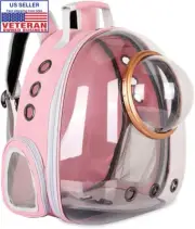 Transparent, breathable pet carrier for small-medium cats, puppies, dogs.