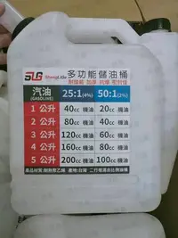 在飛比找Yahoo!奇摩拍賣優惠-台灣製 二行程機油+汽油的混和桶 6L 有油桶 + 導油管 