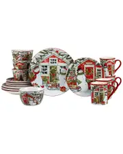 Certified International Snowman's Farmhouse 16pc Dinnerware Set